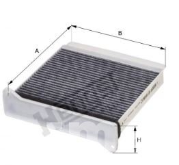 Фильтр салонный Hengst E1998LC (CUK 2231, AC-215EX, AC-305, AC-215E) Mitsubishi Grandis угольный