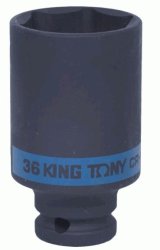 Головка торцевая ударная глубокая шестигранная 1/2", 36 мм King Tony 443536M