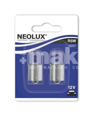 Автолампа R5W 12V 5W NEOLUX N207-02B BA15s (блистер 2шт.)
