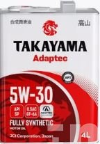 Масло моторное TAKAYAMA Adaptec 5W30 синт ILSAC GF-6A, API SP  4л (4шт/уп) (металл) Акция 4л + 1л