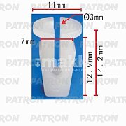 Клипса пластмассовая Audi, Seat, Skoda, VW багажник, двери, капот, номерной зн. P37-0225 Patron