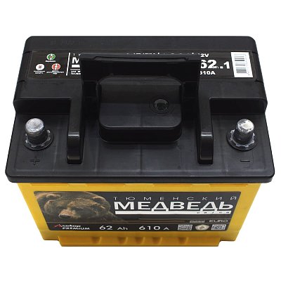 Аккумуляторная батарея 62 Ач Тюменский медведь LA п/п  24,2*17,5*19