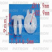 Клипса пластмассовая Kia двери, уплотнитель P37-1358 Patron