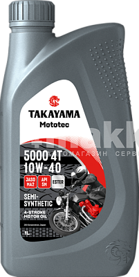Масло моторное TAKAYAMA Mototec 5000 10W40 4Т п/синт  API SM JASO MA-2 1л