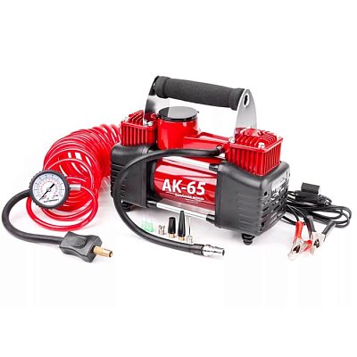 Компрессор  65л/мин 300W 12V металлический двухпоршневой, шланг с перех. AUTOPROFI 4шт/уп AK-65