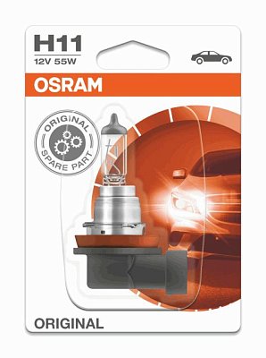 Автолампа H11 12V 55W OSRAM 64211-01B PGJ19-2  (блистер 1 шт)