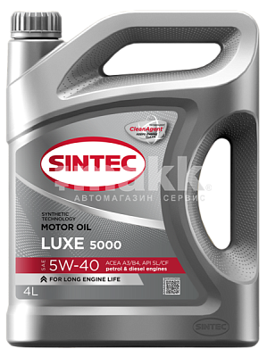 Масло моторное SINTEC Luxe 5000 п/с 5W40 SL/CF А3/В4 4л