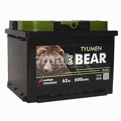 Аккумуляторная батарея 62 Ач Tyumen BatBear  п/п    24,2*17,5*19