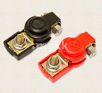 Клеммы аккумуляторные стальные в пластиковом корпусе КЛ036 Япония (2 шт)