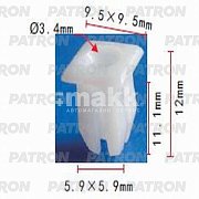 Клипса пластмассовая Chrysler, Ford двери - уплотнитель, зеркала, фары, решётки P37-0685 Patron