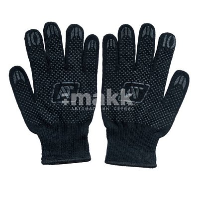 Перчатки х/б ПВХ черные с черной точкой  70гр. Профи р-р 10