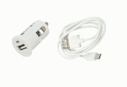 Автомобильное ЗУ USB 1А + кабель microUSB Continent белый ZA10-191WT /S1