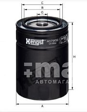 Фильтр масляный Hengst H17W06 (W 940/24) Case; CLAAS; JCB; Komatsu; John Deere