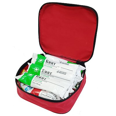 Автоаптечка Салют (19 предметов) мягкий футляр новый состав для ТО