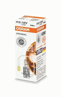 Автолампа H3 12V 55W OSRAM 64151-01B PK22s (блистер 1 шт)