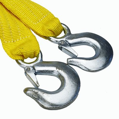 Трос 10т 5 м буксировочный динамический, рывковый 2 крюка в пакете Green Star  