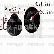 Клипса пластмассовая Audi, Seat, Skoda, Volkswagen брызговики, подкрылок, крылья P37-0526 Patron