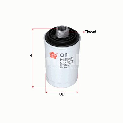 Фильтр масляный C31070 Sakura (W 719/45, OP 526/7) AUDI, SKODA, HAVAL   