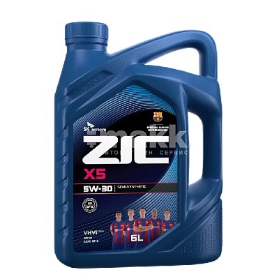Масло моторное ZIC X5  5W30  полусинтетическое 6л