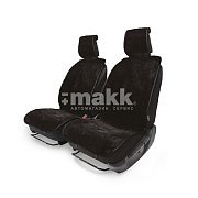 Накидки меховые AUTOPROFI на перед. сиденья, 2 шт, 4 предм, искусственный мех чёрный MEX-401 BK