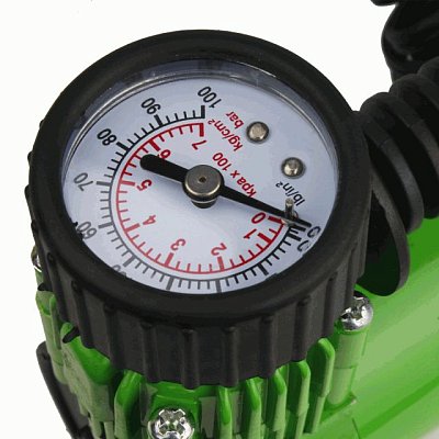 Компрессор 35л/мин 150W 12V 10Атм, металлический поршень, шланг с переходником Green Star