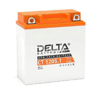 Мото аккумулятор DELTA 12В 5Ач (12N5-3B, YB5L-B) о/п
