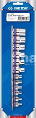 Набор торцевых головок 1/2"&3/8", TORX Е-стандарт, Е4-Е20, 12 предметов King Tony 7113PR