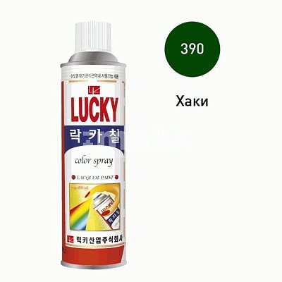 Краска-аэрозоль LUCKY зеленая, темный (хаки) глянцевая 420мл Lc-390