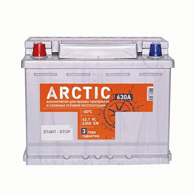 Аккумуляторная батарея 62 Ач Титан Arctic Silver п/п  24,2*17,5*19