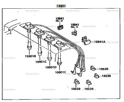 Провода зажигания Toyota 4A 7A 96- (ком-кт 4 провода) PSCI2019 PATRON
