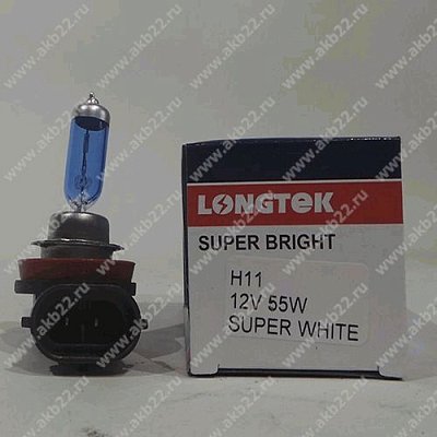 Автолампа H11 12V 55W супер белая LONGTEK  20111W PGJ19-2