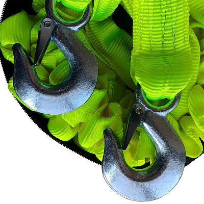 Трос 10т 5 м буксировочный динамический, рывковый 2 крюка в пакете Green Star  