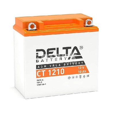 Мото аккумулятор DELTA 12В 10Ач (YB9A-A, 12N9-4B-1, YB9-B) п/п