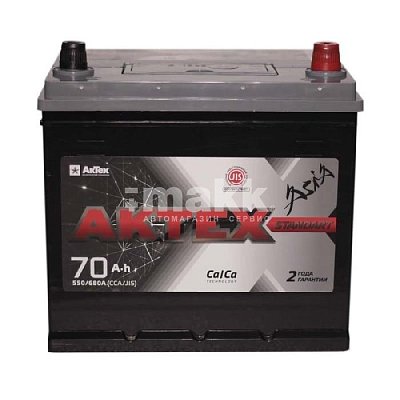 Аккумуляторная батарея 70 Ач Актех Standart Asia (75D23L) о/п 23,2*17,5*22,5