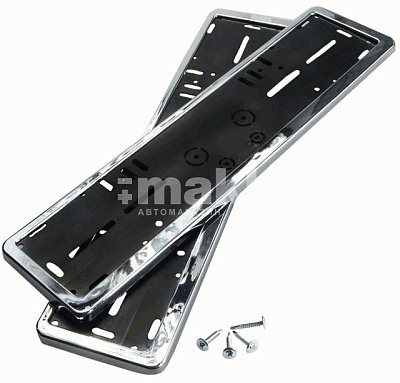Рамка номерного знака хром-нержавеющая сталь, загругленный углы (пластиковая основа) 47748