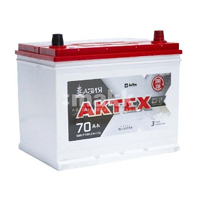 Аккумуляторная батарея 70 Актех Азия EFB (75D23L) о/п 23,2*17,5*22,5