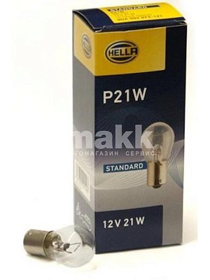 Автолампа P21W 12V Hella BA15s 8GA 002 073-121