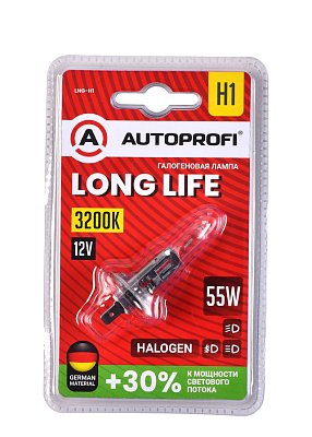 Автолампа H1 12V 55W Autoprofi LONG LIFE +30%