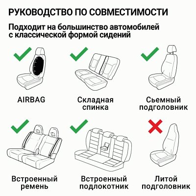 Чехлы Autoprofi AIRBAG TT-902M BK/BK