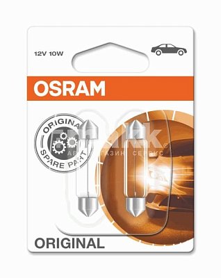 Автолампа C10W 12V OSRAM 6411-02B (блистер 2 шт)