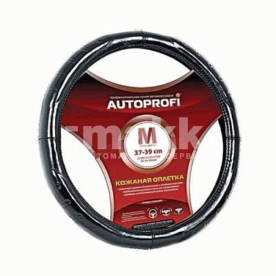 Кожаная оплётка рулевого колеса AP-850 BK (M
