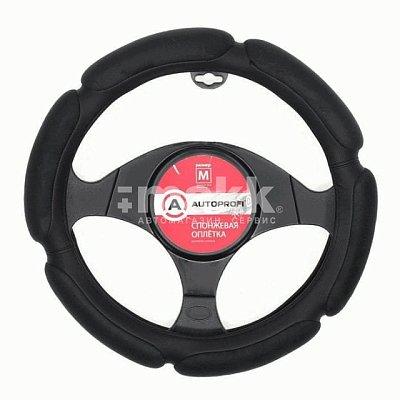 Спонжевая оплётка рулевого колеса SP-5026 BK (M)