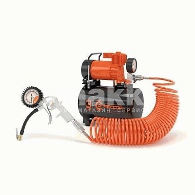 Компрессор 35л/мин 180W 12V ресивер 3л шланг с переходником10м Агрессор