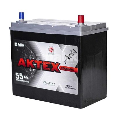 Аккумуляторная батарея 55 Ач Актех Standart Asia (55B24L) о/п тонк.кл 23,8*12,9*22,5