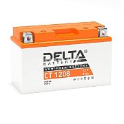 Мото аккумулятор DELTA 12В  8 Ач (YT7B-BS, YT7B-4, YT9B-BS) п/п