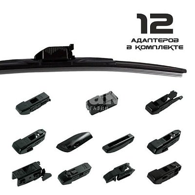 Бескаркасная щетка ст/оч 18" 450мм Green Star Multi 12 адаптеров