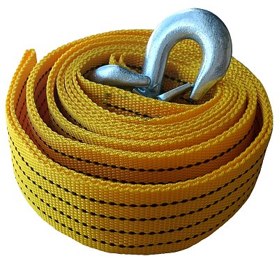 Трос 3т 4м буксировочный 2 крюка в пакете Green Star 