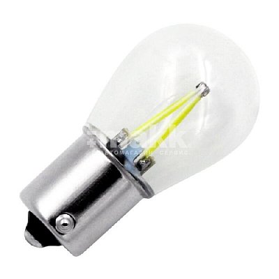 LED Автолампа P21W(1156) 12-24V White Glass LONGTEK (БЕЛЫЙ) (К1) BA15s