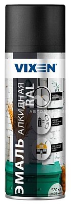 Краска-спрей VIXEN эмаль алкидная универсальная черная матовая 520мл (RAL9005) VX10905
