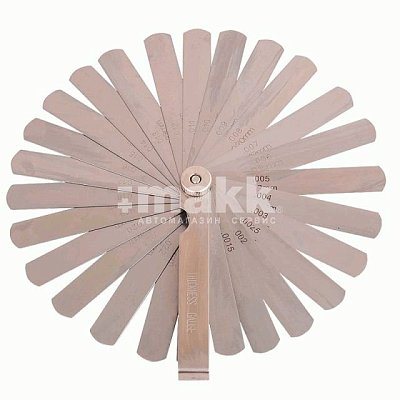 Набор щупов прямых для измерения зазоров (20 шт) 0,04-0,63мм, 0,0015"-0,025" AV-Steel  AV-921125